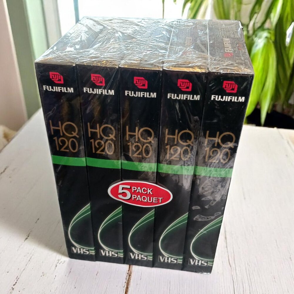 FujiFilm HQ 120 VHS Tapes 5-Pack Sealed 6-Hours High Quality Multi-Purpose Video